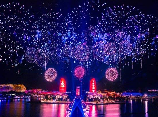 中国海南海花岛度假区夜景